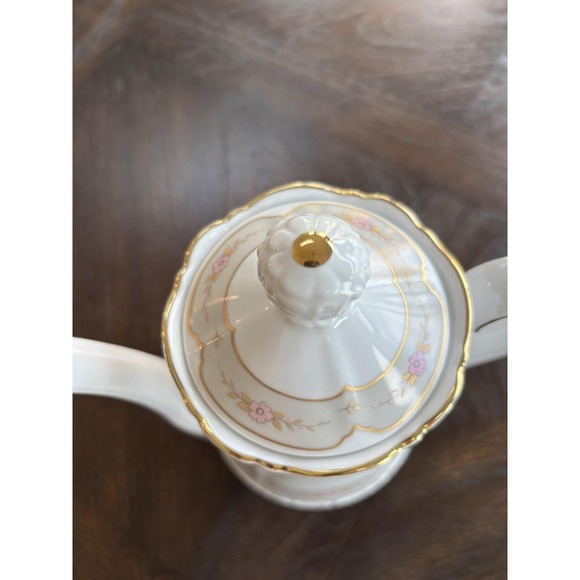 vintage mitterteich bavaria germany Coffee or tea pot like new gold trim floral - Picture 3 of 9